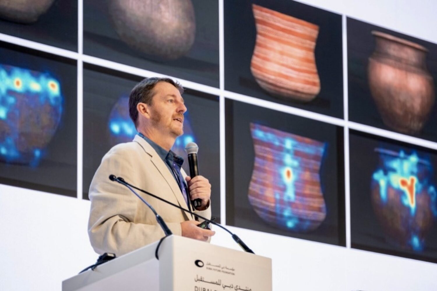 Jake Dunagan speaks at the Dubai Futures Forum, Oct 11, 2022.